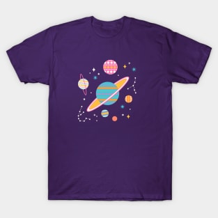 Geometric Space - Pink T-Shirt